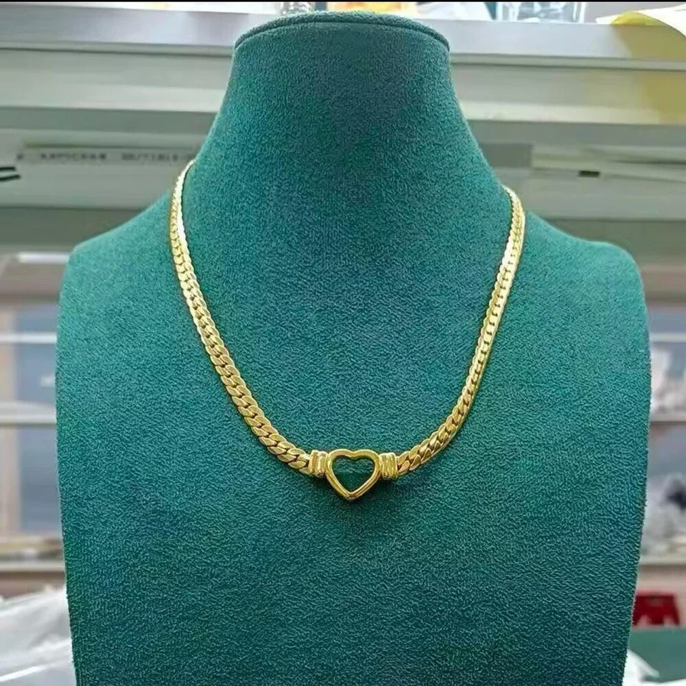 Gold Heart Necklace With A 837 A